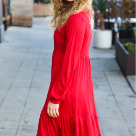 HAPTICS Lady In Red Hacci Fit & Flare Ruffle Dress 2X - Picture 2 of 7